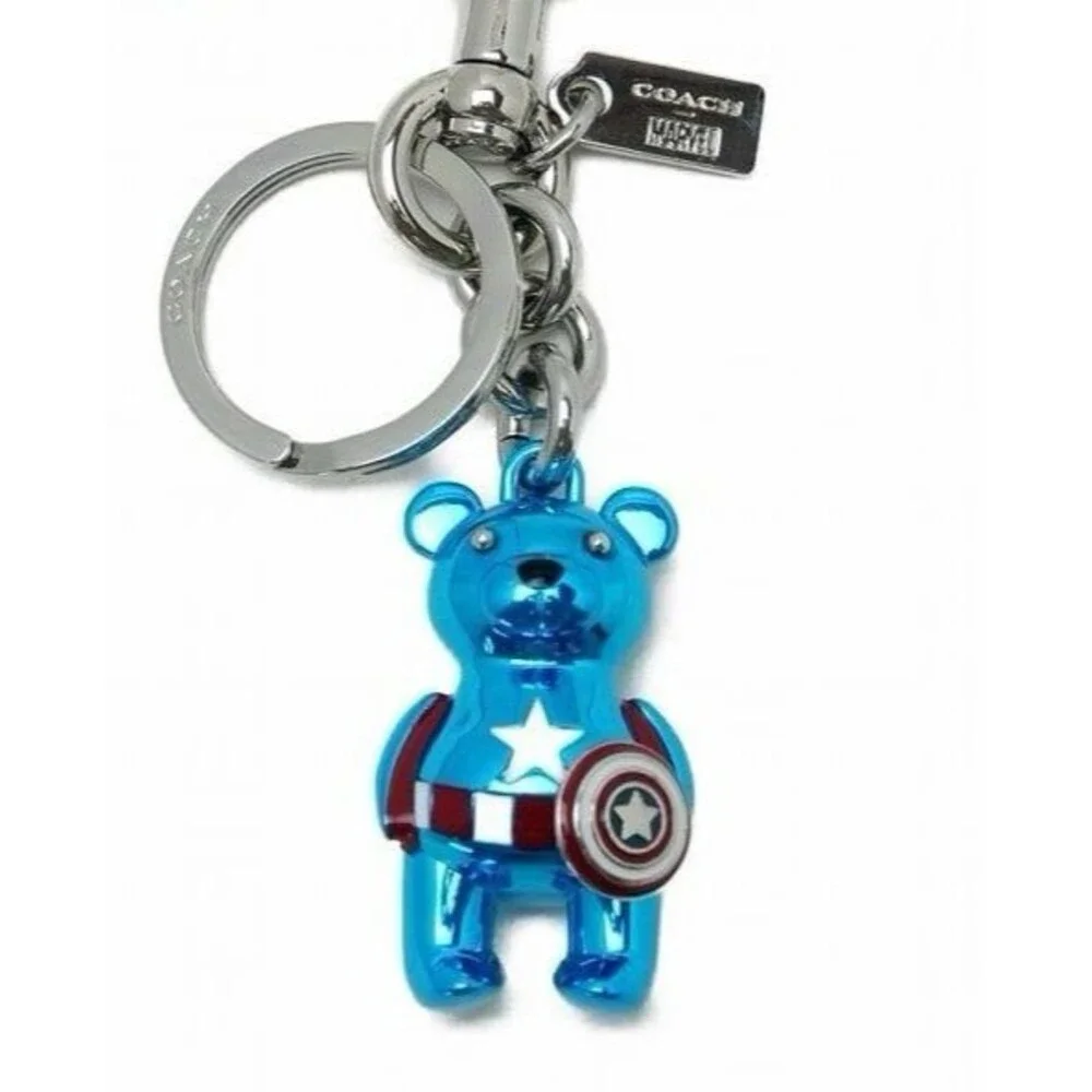Coach Marvel‎ Captain America Bear Bag Charm Keychain NWT